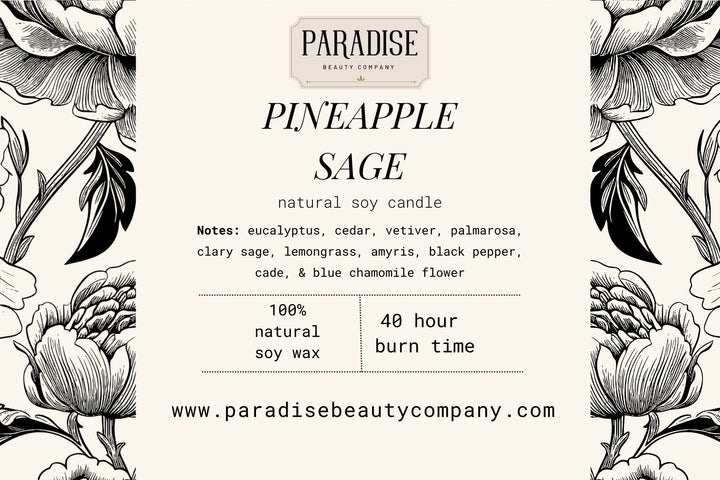 Pineapple Sage Natural Soy Wax Candle