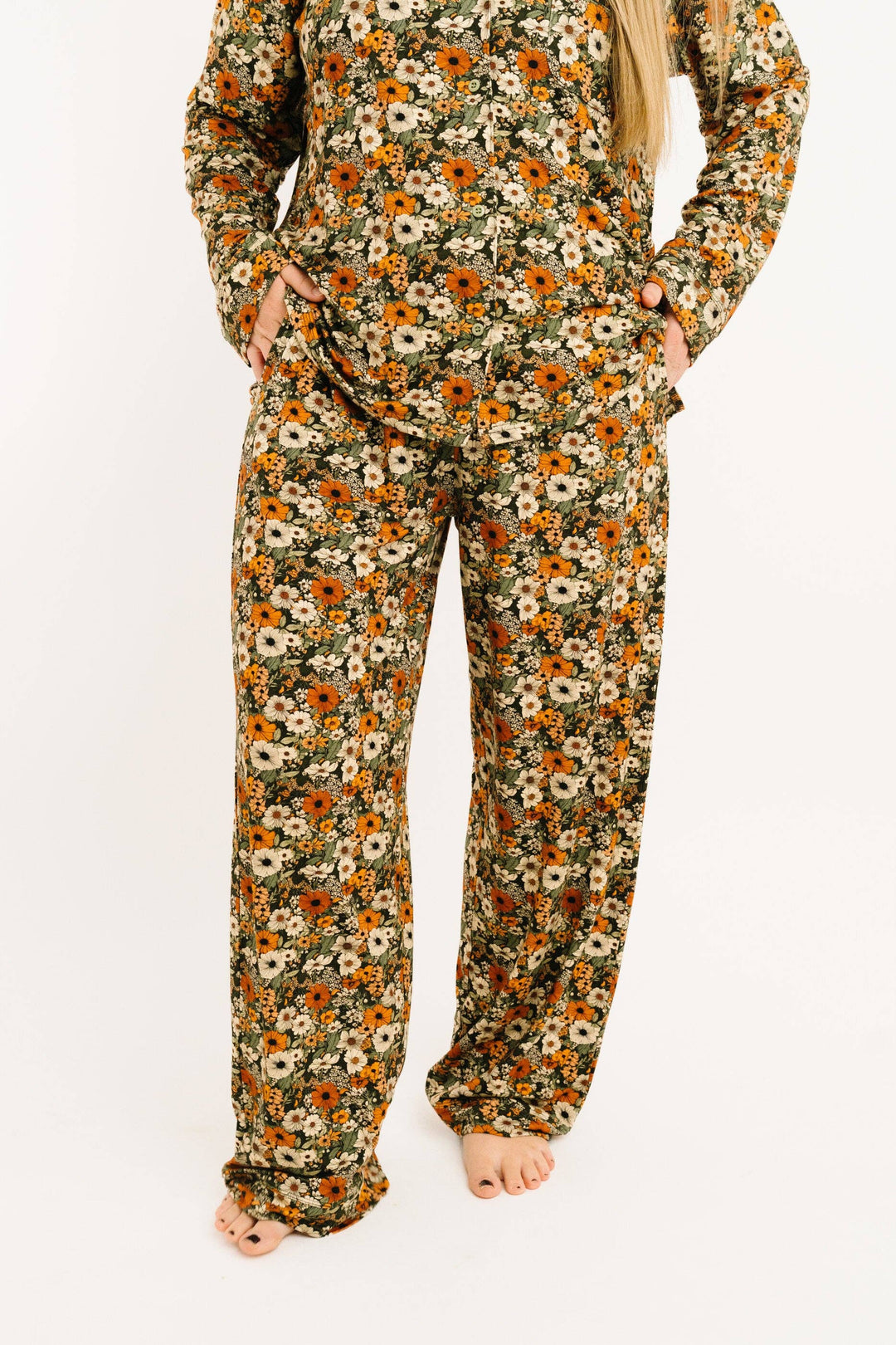Rustic Blooms Women's Button Up Long Sleeve Set