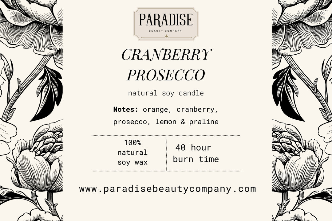 Cranberry Prosecco Natural Soy Wax Candle