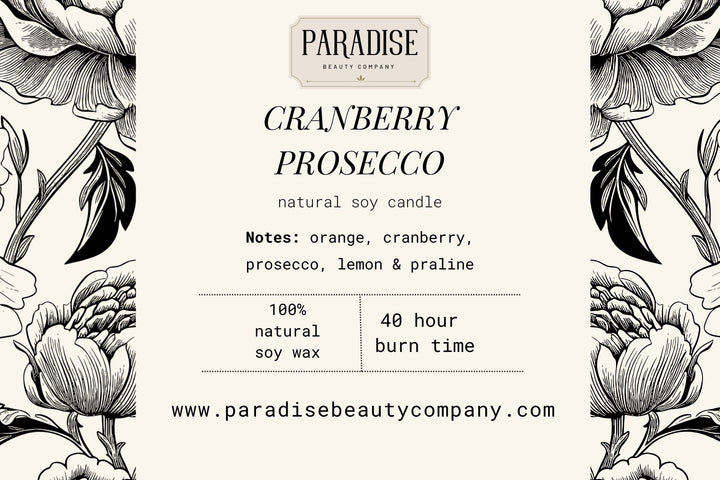 Cranberry Prosecco Natural Soy Wax Candle
