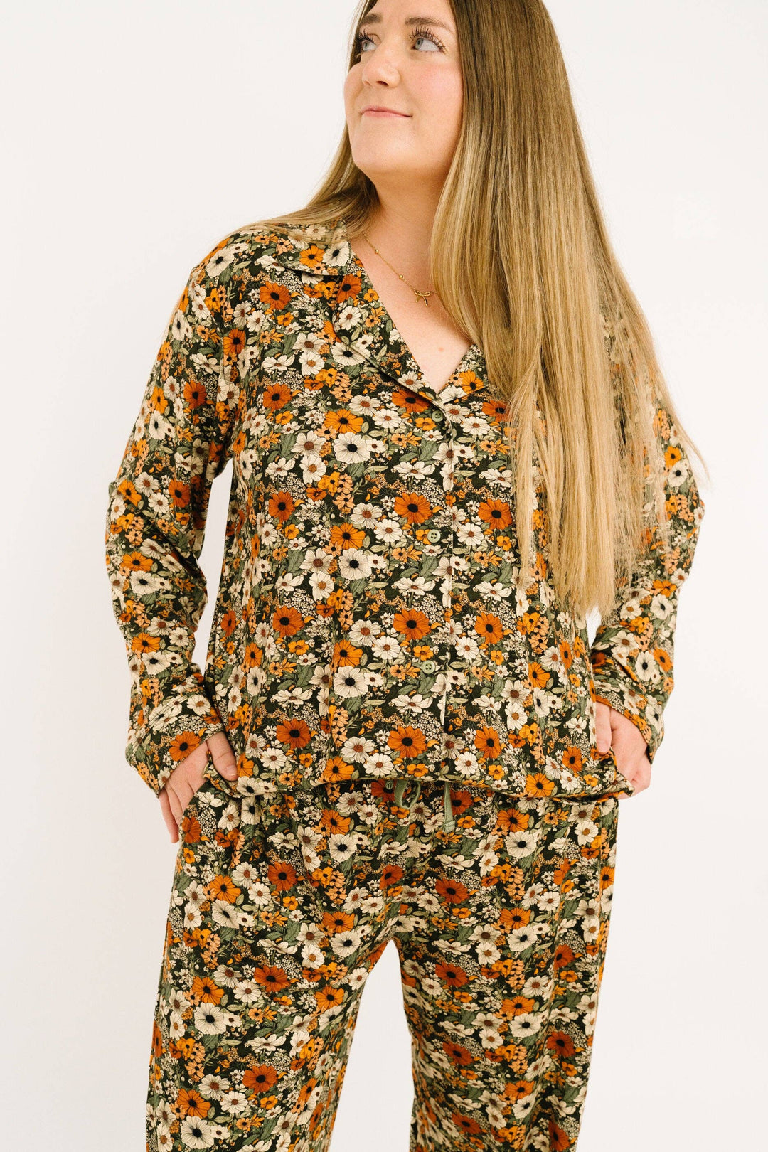 Rustic Blooms Women's Button Up Long Sleeve Set