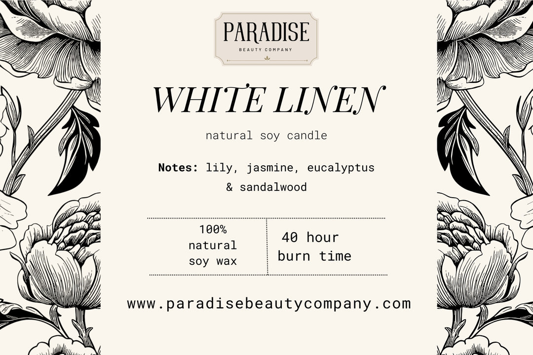 White Linen Natural Soy Wax Candle