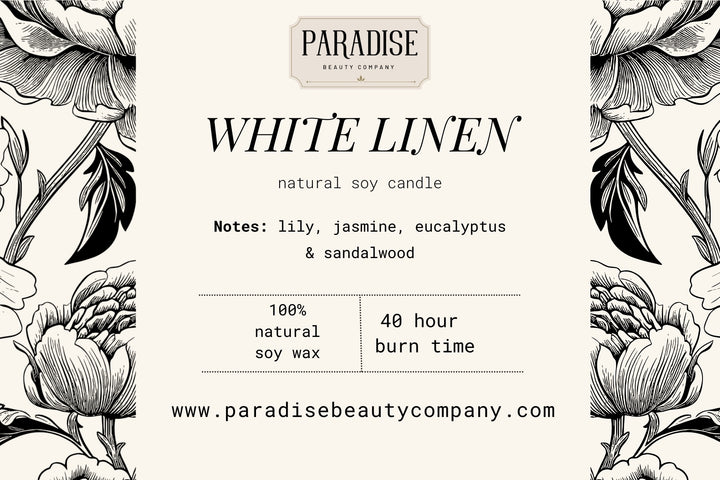 White Linen Natural Soy Wax Candle