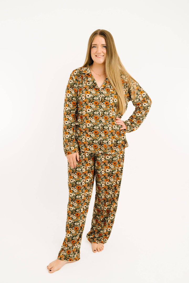 Rustic Blooms Women's Button Up Long Sleeve Set