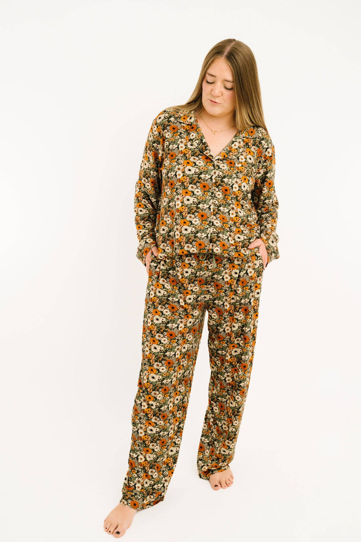 Rustic Blooms Women's Button Up Long Sleeve Set