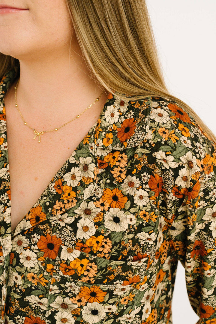 Rustic Blooms Women's Button Up Long Sleeve Set