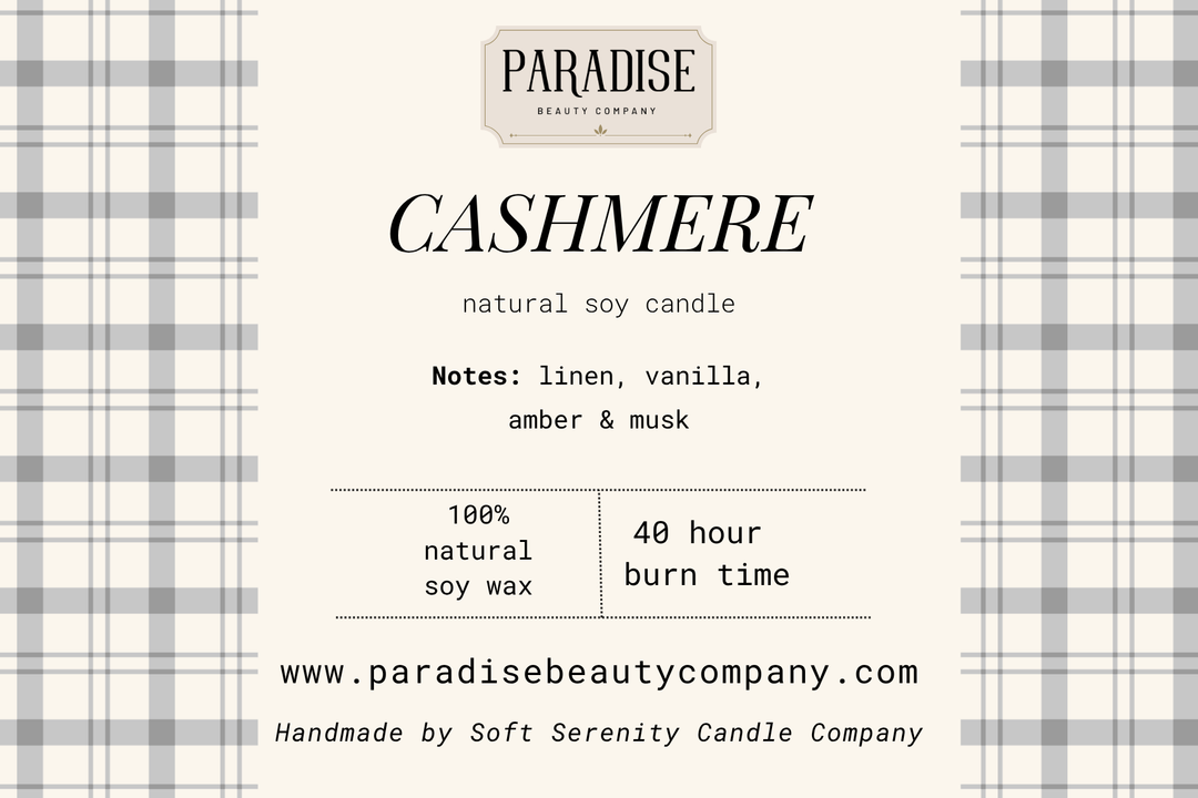 Cashmere Natural Soy Wax Candle