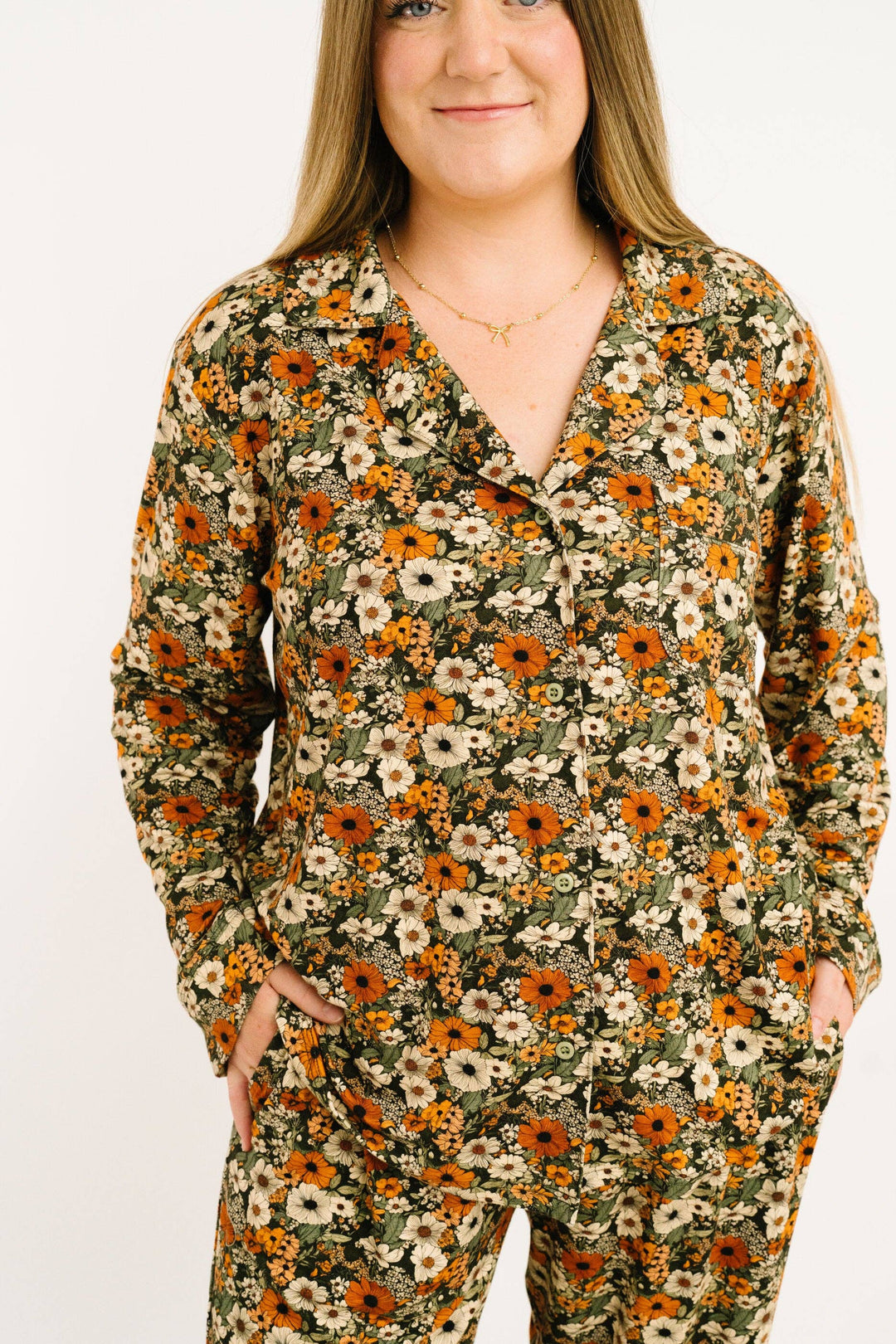 Rustic Blooms Women's Button Up Long Sleeve Set