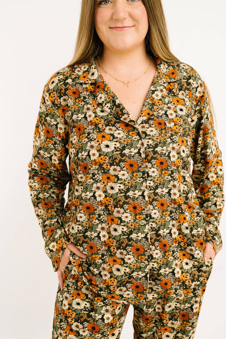 Rustic Blooms Women's Button Up Long Sleeve Set